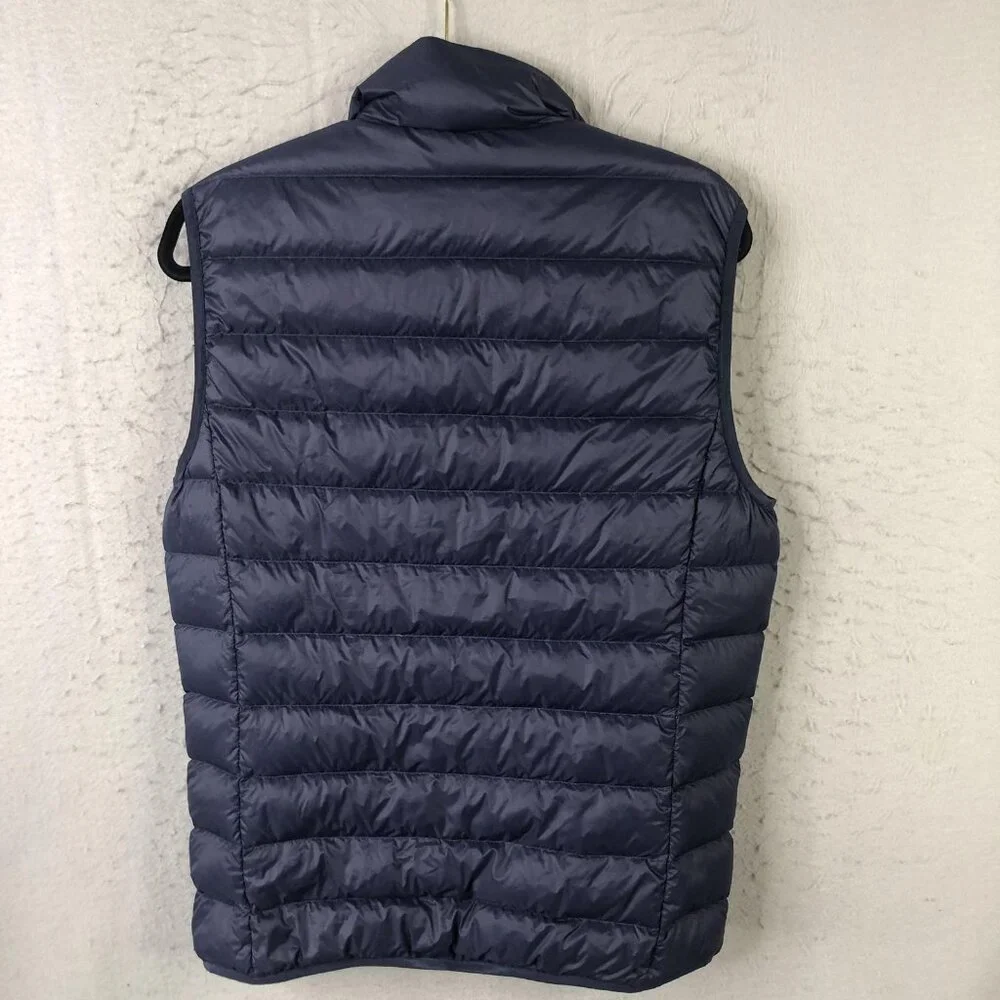Eddie Bauer Vest Mens Small Navy Blue Down Puffer Full Zip Quilted Lightweight - Picture 2 of 16